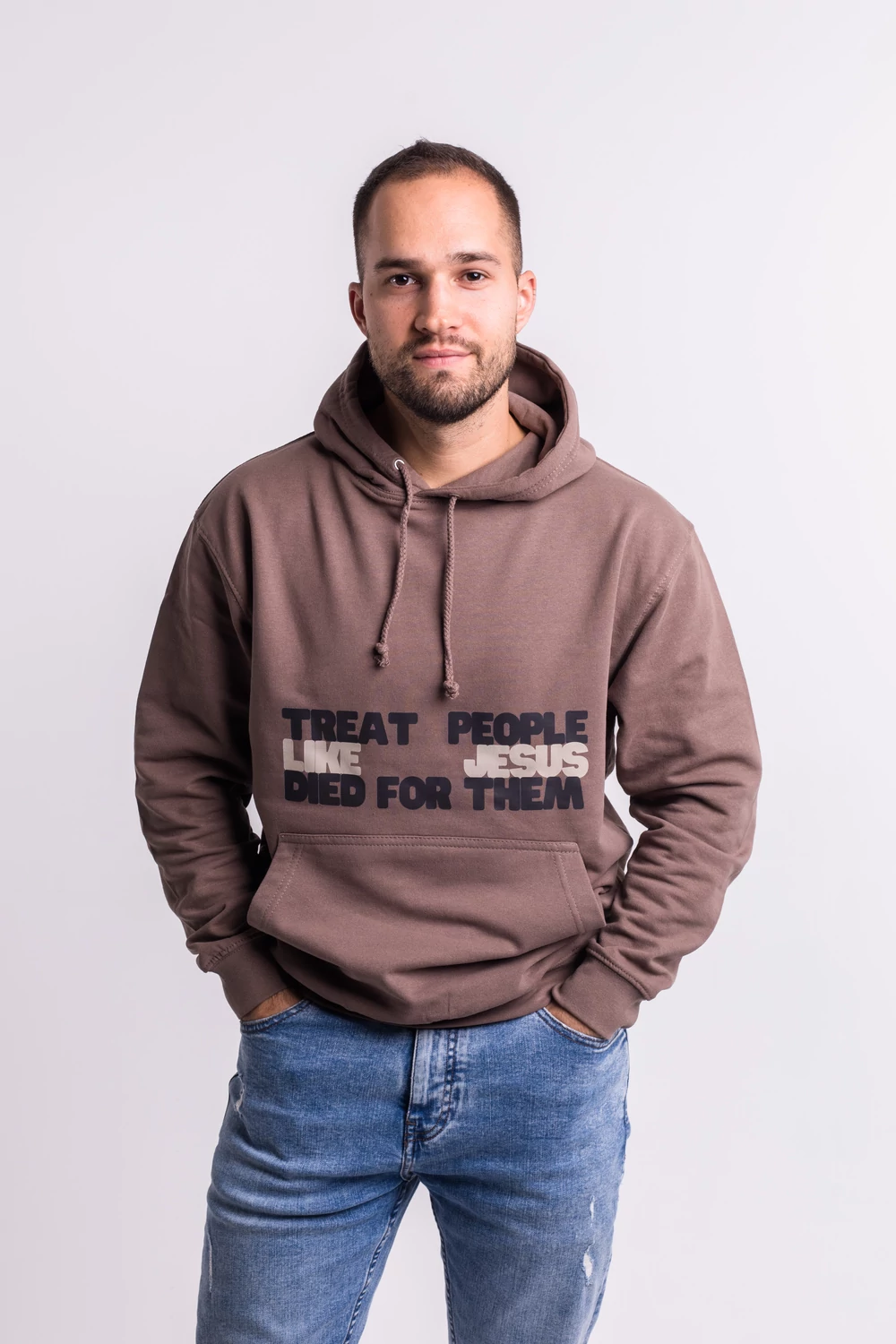 TREAT PEOPLE LIKE JESUS DIED FOR THEM pulóver