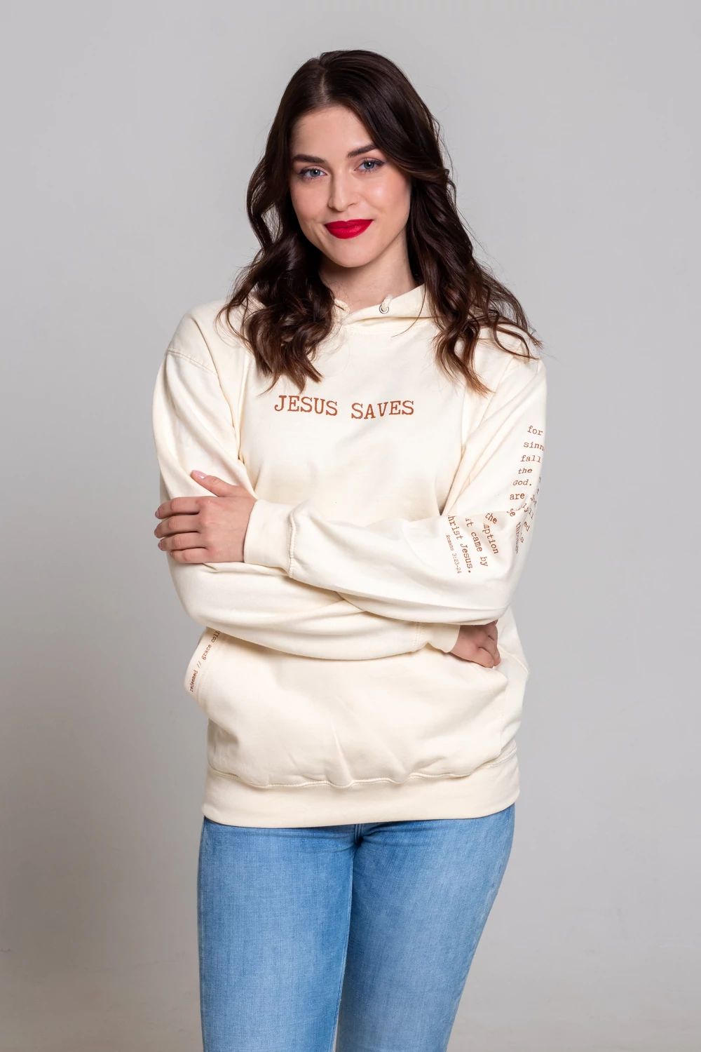 Jesus saves keresztény pulóver